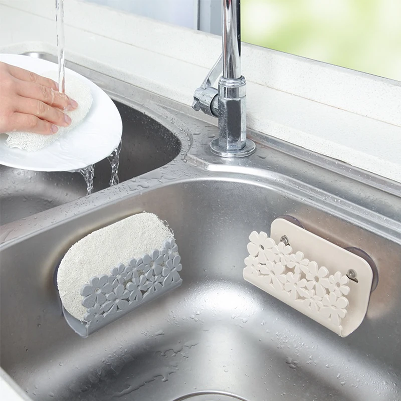 

Kitchen Sponge Holder Storage Rack Wall Shelf Mounted Bathroom Soap Organizer Kitchen Organizer Shelf Hanger Rack Accessories