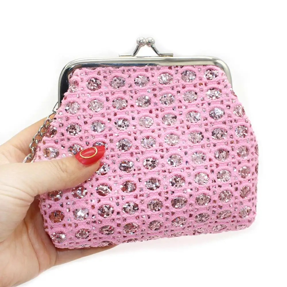 

Sequins Coin Purse Wallet Card package Key case Mesh Girl wallet Creative Student bags for women 2019 mini Woman quality Purse*