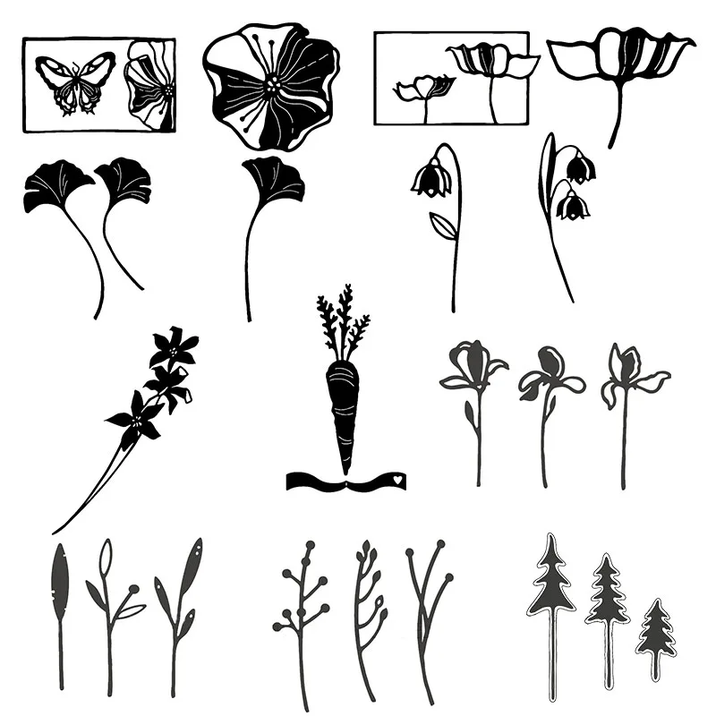 

Leaves Trees Butterflies 2020 Cutting Dies For Scrapbooking Craft Die Cut Card Making Embossing Stencil