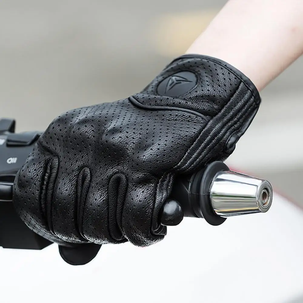 Мотоцикл все пальцы Сенсорный Экран Ветрозащитный кожаные перчатки Внедорожные гоночные уличные защитные перчатки с отверстием дышащие