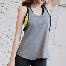 Женские поддельные 2 шт безрукавки дышащие быстросохнущие ударопрочный бюстгальтер для йоги и фитнеса ZJ55