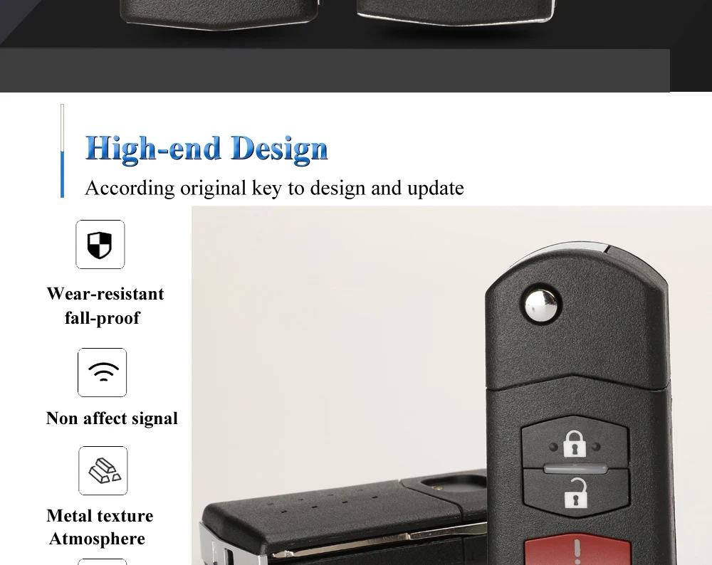 Keyforkess 10 pz/lotto 3/4 Bottoni di Vibrazione Pieghevole Chiave A Distanza Borsette Auto Caso Della Copertura Fob Per Mazda 3 5 6 CX5 CX7 CX9 RX8 - H715afba71dc347e8a4d4c3fb57f71618U