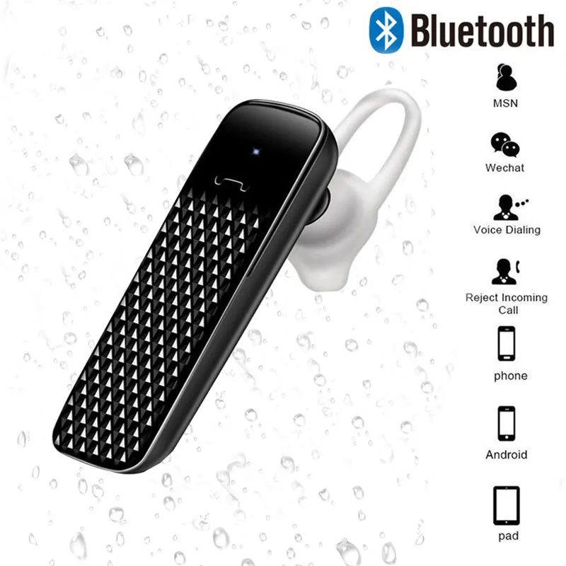 Mini Bluetooth Earphone Wireless Stereo Bass Earloop Earbud Handsfree Headset Ear Hook with Mic Earphone For Smartphone Android