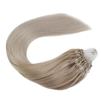 

Micro Ring Hair Extensions Machine Remy Hair 14-24'' Natural Straight Micro Loop Hair Extensions Brazilian Human Hair 50g/50s