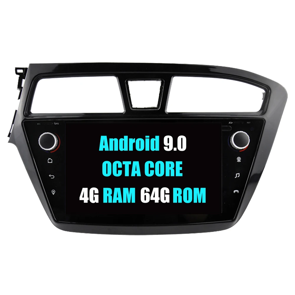 Excellent RoverOne Car Multimedia Player For Hyundai I20 2015 2016 2017 2018 Android 9.0 Radio GPS Navigation Bluetooth PhoneLink 2