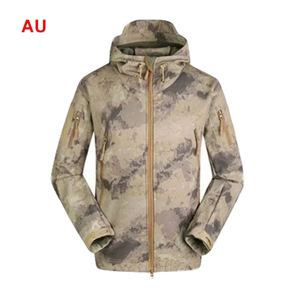 Men Outdoor TAD Jacket Waterproof Tactical Softshell Hooded Jacket Black Green Men Outdoor Jacket Waterproof TAD Coat Shark Skin - Цвет: AU