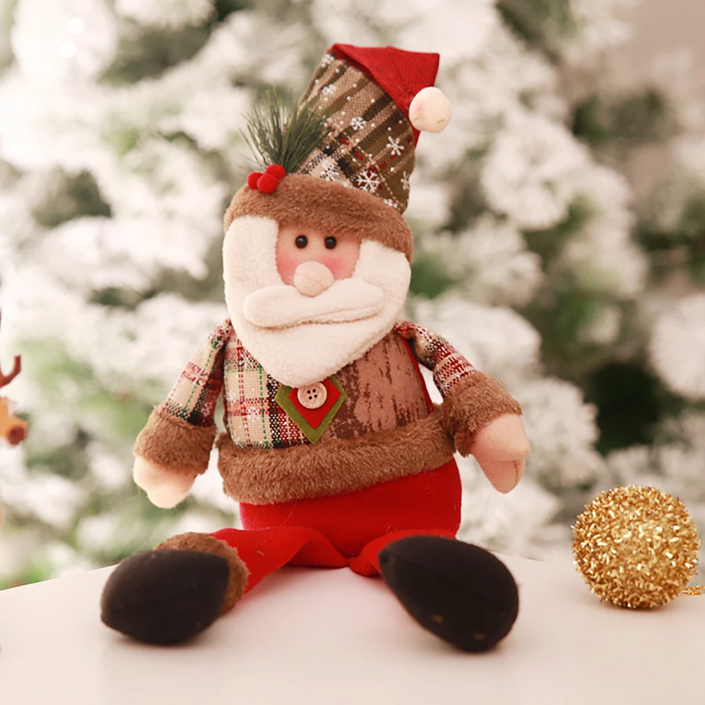 

2019 New Xmas Small Santa Snowman Reindeer Doll Hang Pendant Kerst Gift Toy Long Leg Doll Christmas Tree Decorations Navidad Hot