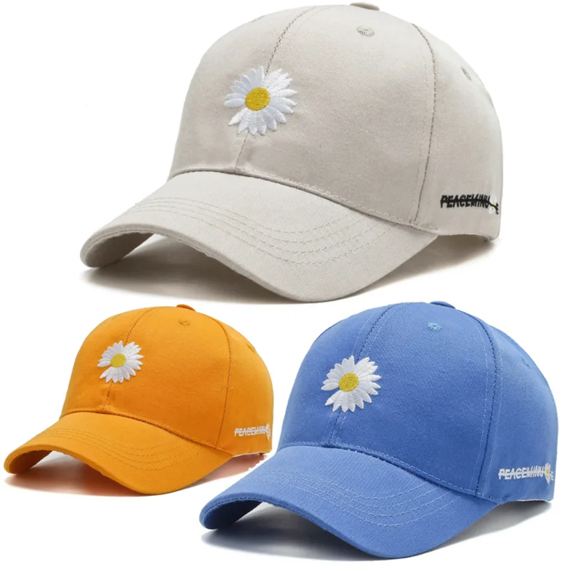 Women Men Tennis Caps Baseball Cap Female Daisies Summer Outdoor Adjustable Embroidered Women Trucker Hats Dad Hat