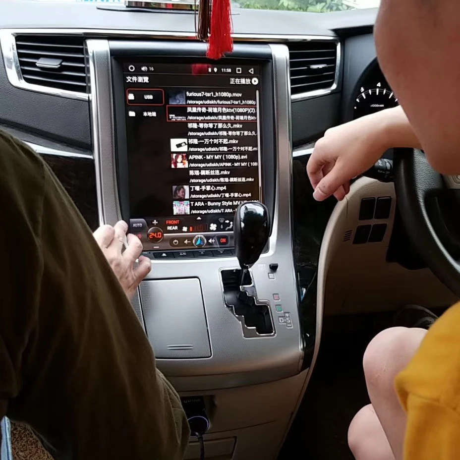 12 1 &quotTesla style Android 7 Автомобильный мультимедийный радиоплеер для Toyota Alphard 2007 2013 GPS