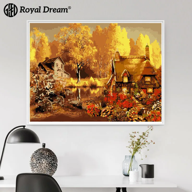 

Cross Border a Generation of Fat Digital Oil Painting DIY Northern European-Style Scenery Oil Painting Living Room Decorative Pa