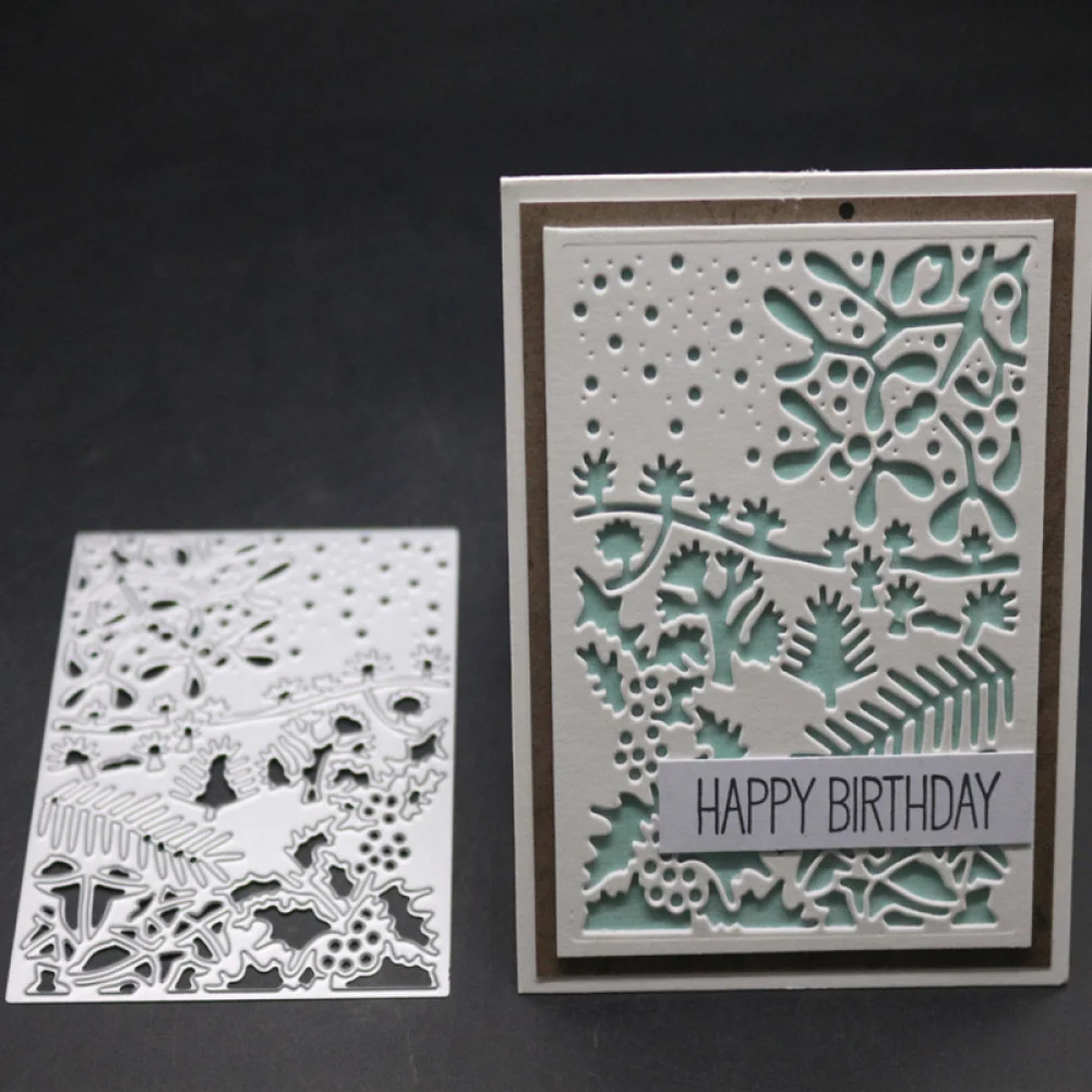 Metal Cutting Dies Christmas Background Rectangle Frame Die Cut Stencil Scrapbooking Embossing Stamps And 2019 New Craft | Дом и сад
