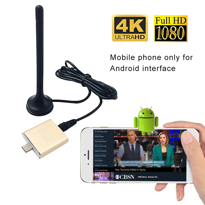 

DVB-T2 HD Digital TV Tuner Satellite Receiver Tablet Pad TV HDTV Dongle with Micro USB for Android Mobile Phone and ipad Video