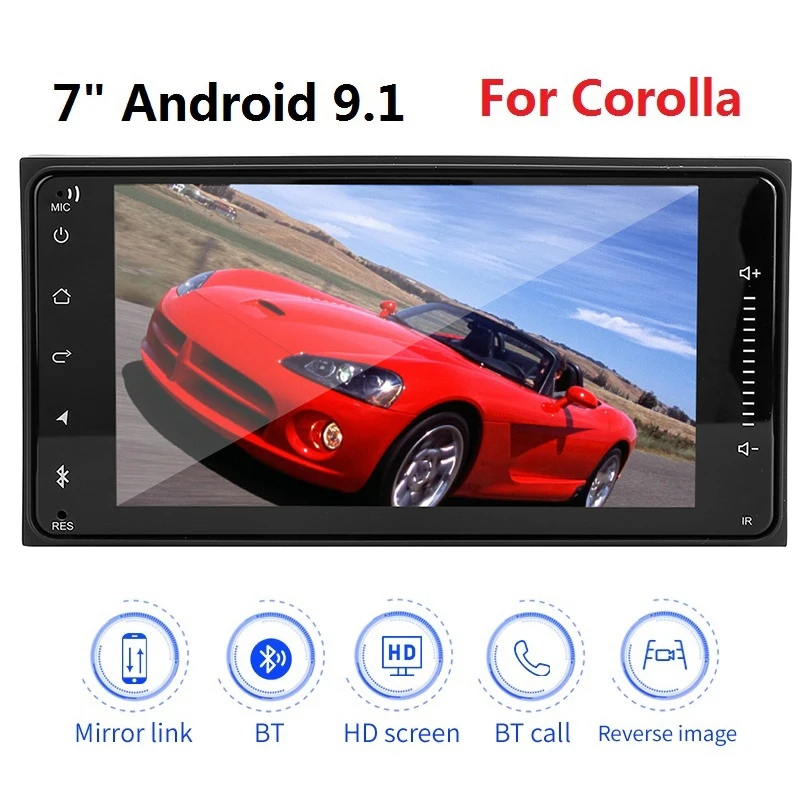 7 дюймов Android 9 1 2Din HD свяжитесь Sn автомобиля MP5 плеер для Защитные чехлы сидений