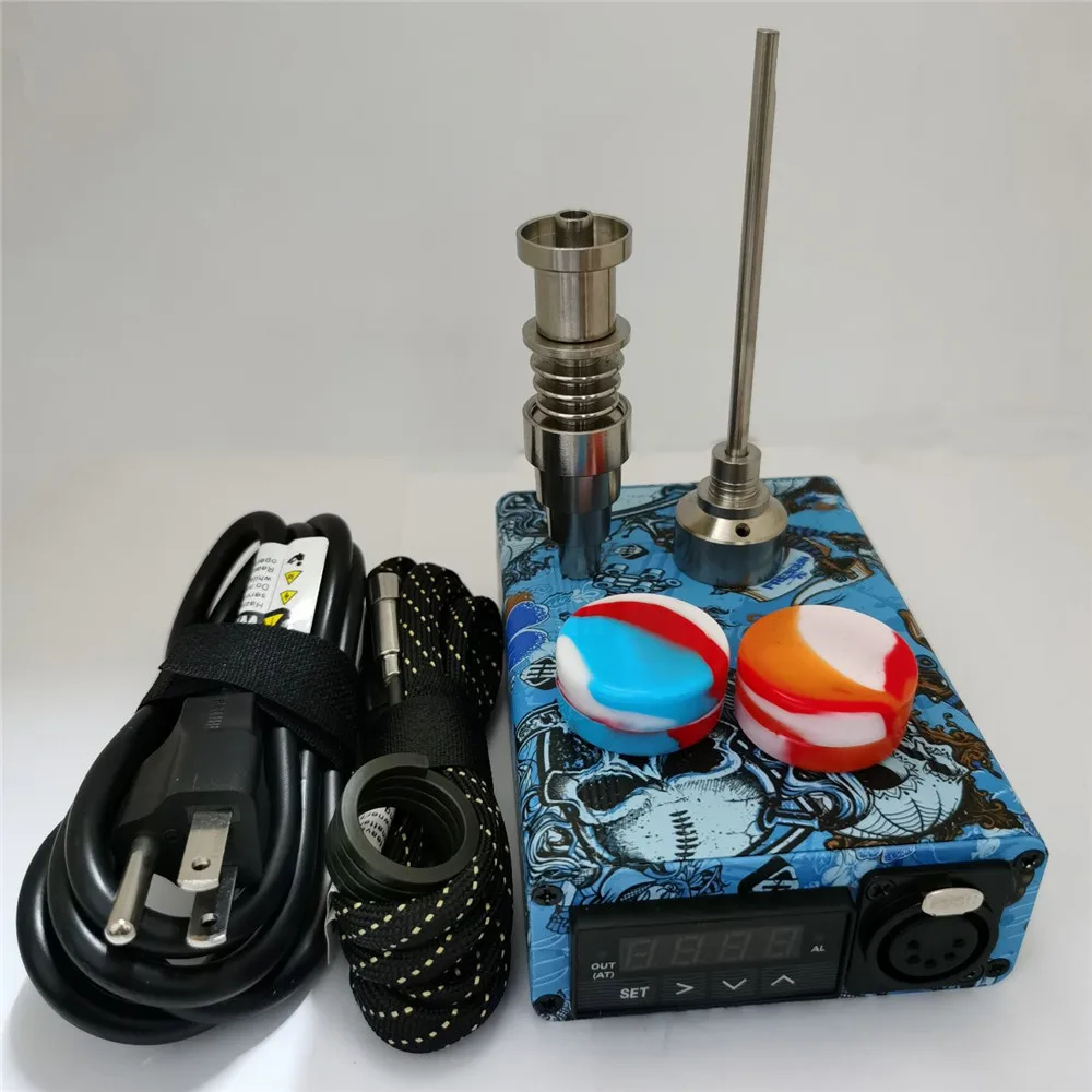 Граффити Enail Dab набор Электрический Dab Nail Pen Rig воск PID TC коробка с Domeless нагреватель катушки 6 в 1 Гибридный Ti гвоздь для стеклянных щипцы
