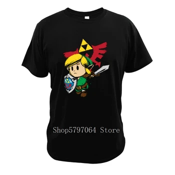 

Link The Legend Of Zelda Video Game Triforce Hylian Hero T-Shirt Digital Crew Neck Print Cotton T Shirt