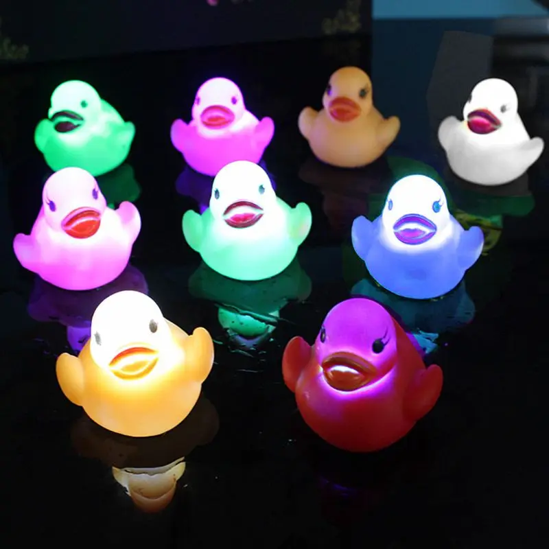 Best Seller LED Flashing Light Rubber Floating Duck Bathtub Shower Toy For Kids Children AXYA 85ZAKzRLx