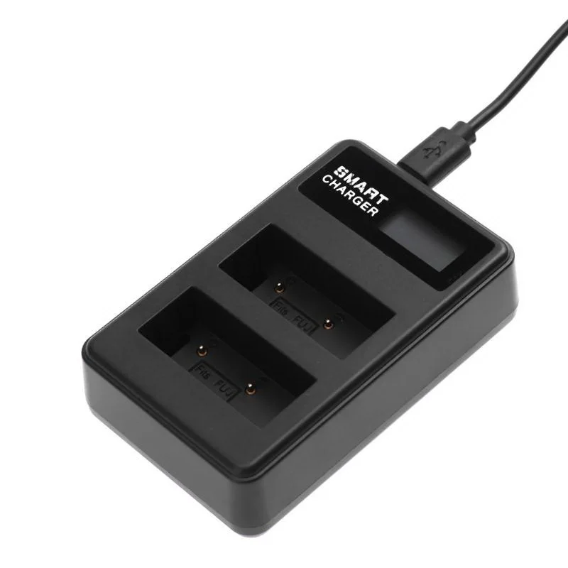 AABB-Np-W126 Usb Lcd Display Dual Port Battery Charger For Fujifilm Hs30Exr Hs33Exr X100F X-A1X-E2 X-T10