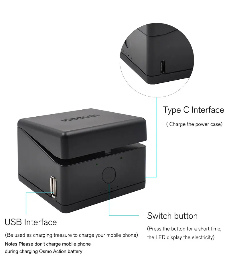 OSMO ACTION charger QC коробка для быстрой зарядки type-c зарядное устройство для мобильного телефона power Bank для DJI OSMO аксессуары для экшн-камеры
