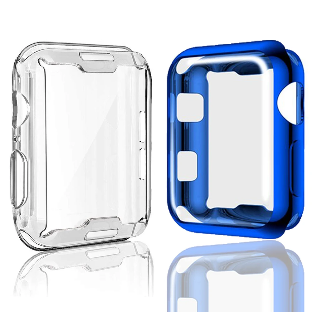 

Cover For apple Watch case 44mm/40mm iwatch 42mm/38mm silicone bumper screen protector accessories for series 6 SE 5 4 3 2 44 mm