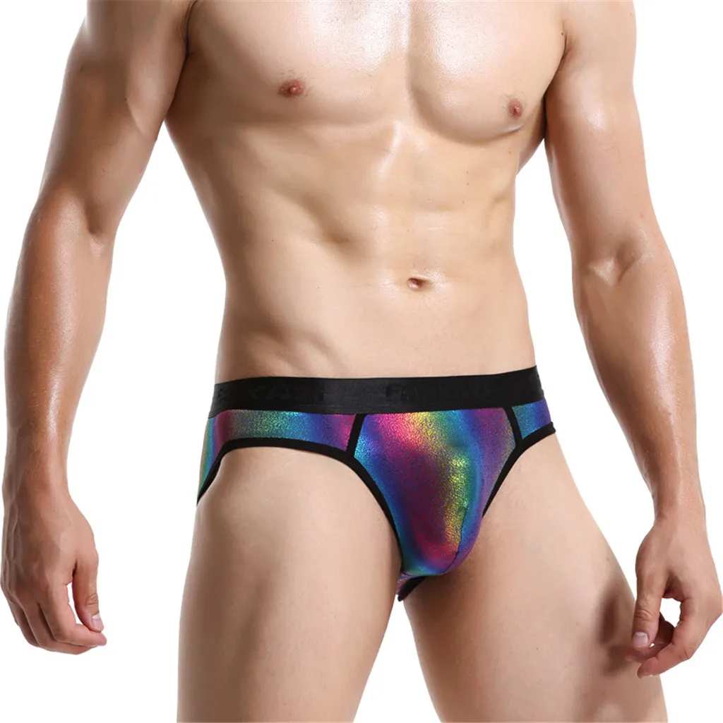 Мужские трусы цвета радуги сексуальное нижнее белье для мужчин роскошные