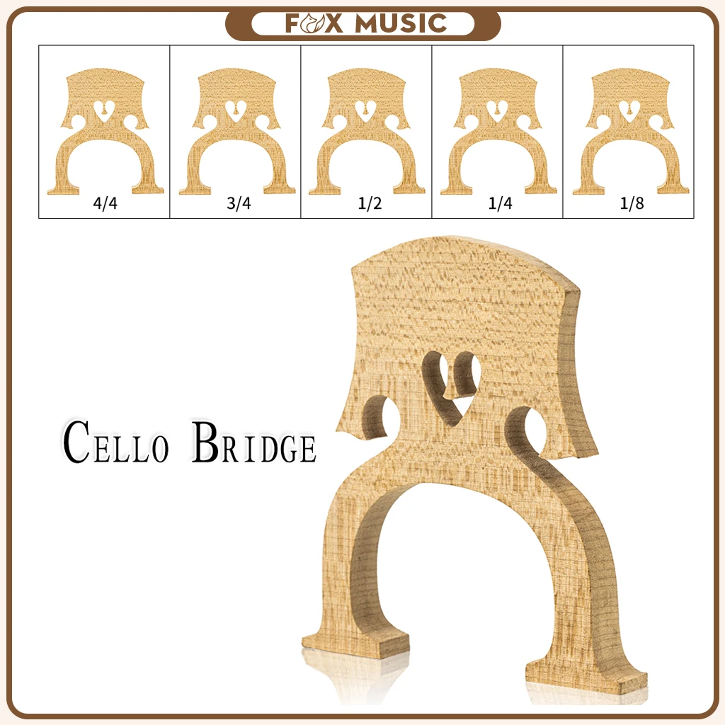 

Master A Grade Maple Cello Bridge Brazil Style Maple Bridge 4/4 3/4 1/2 1/4 1/8 Cello Bridge