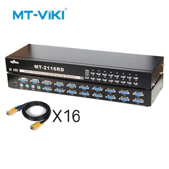 

MT-VIKI 16 in 1 out KVM switch automatic 16 port multi-computer sharing device ps/2 round mouth keyboard mouse MT-2116RD