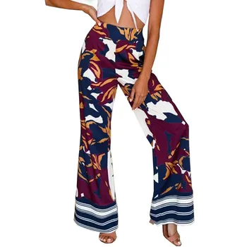 

VIIANLES Print Wide Leg Pants Floral Casual Long Harem Pants High Waist Elastic Waist Fashion Plus Size New Loose Trousers