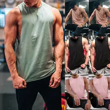 Summer Men Sleeveless Running Tank Top Sports Fitness Workout Vest Gym Muscle Bodybuilding Loose Tanks Plus Size M-3XL