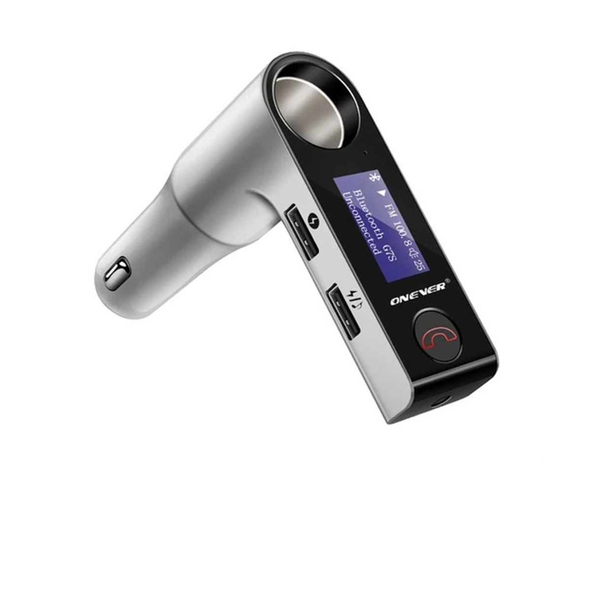 

Bluetooth Car MP3 Player FM Transmitter Hands-free Car Kit Cigarette Lighter Port Wireless FM Modulator Rotating Screen