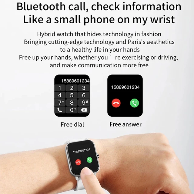 Reloj inteligente con llamadas Bluetooth para hombre y mujer, pulsera completamente táctil, rastreador de Fitness, presión arterial, novedad de 2022