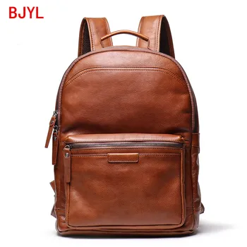 

Men's Backpack First Layer Cowhide Large Capacity men computer Backpack genuine Leather Travel Bag Retro backpacks