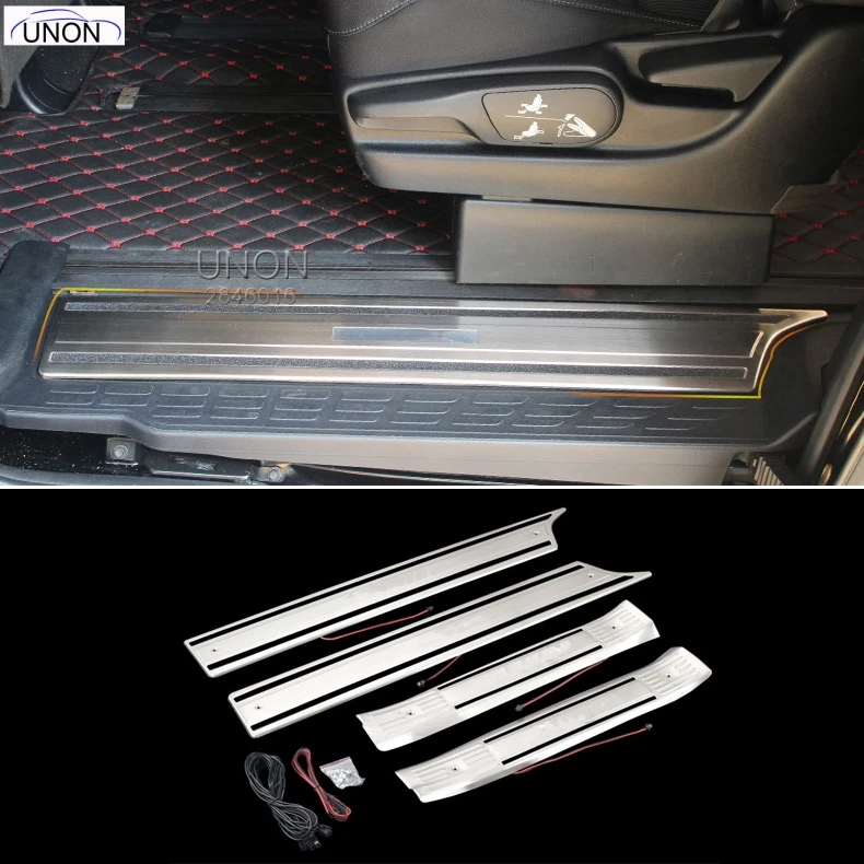 

LED custom dynamic running DOOR SILL PLATE ENTRY SCUFF COVER TRIM PROTECTOR OVERLAY for Toyota NOAH Voxy 70 80 series