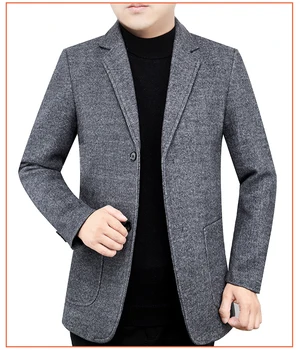 

Formal Wear Suit Men Slim Casual Wool Stylish 2020 Blazers Jacket Fit Coat Classic Abrigo Hombre Buttons Mens Clothing KK60XX