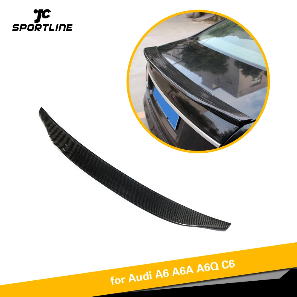 Спойлер багажника из углеродного волокна для Audi A6 C6 2005-2011 спойлер заднего крыла крышка багажника