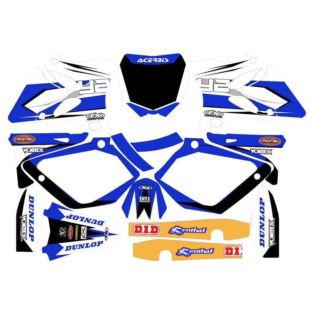 

New Full Graphics Decals Stickers Custom Number Name 3M Bright Matte Stickers Waterproof For YAMAHA YZ125 YZ250 2002-2014