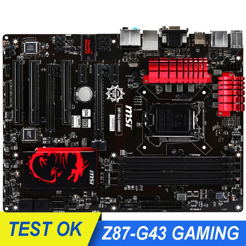 Для MSI Z87-G43 GAMING оригинальная б/у материнская плата Z87 LGA 1150 DDR3 32 ГБ SATA III PCI-E 3 0 Intel ATX