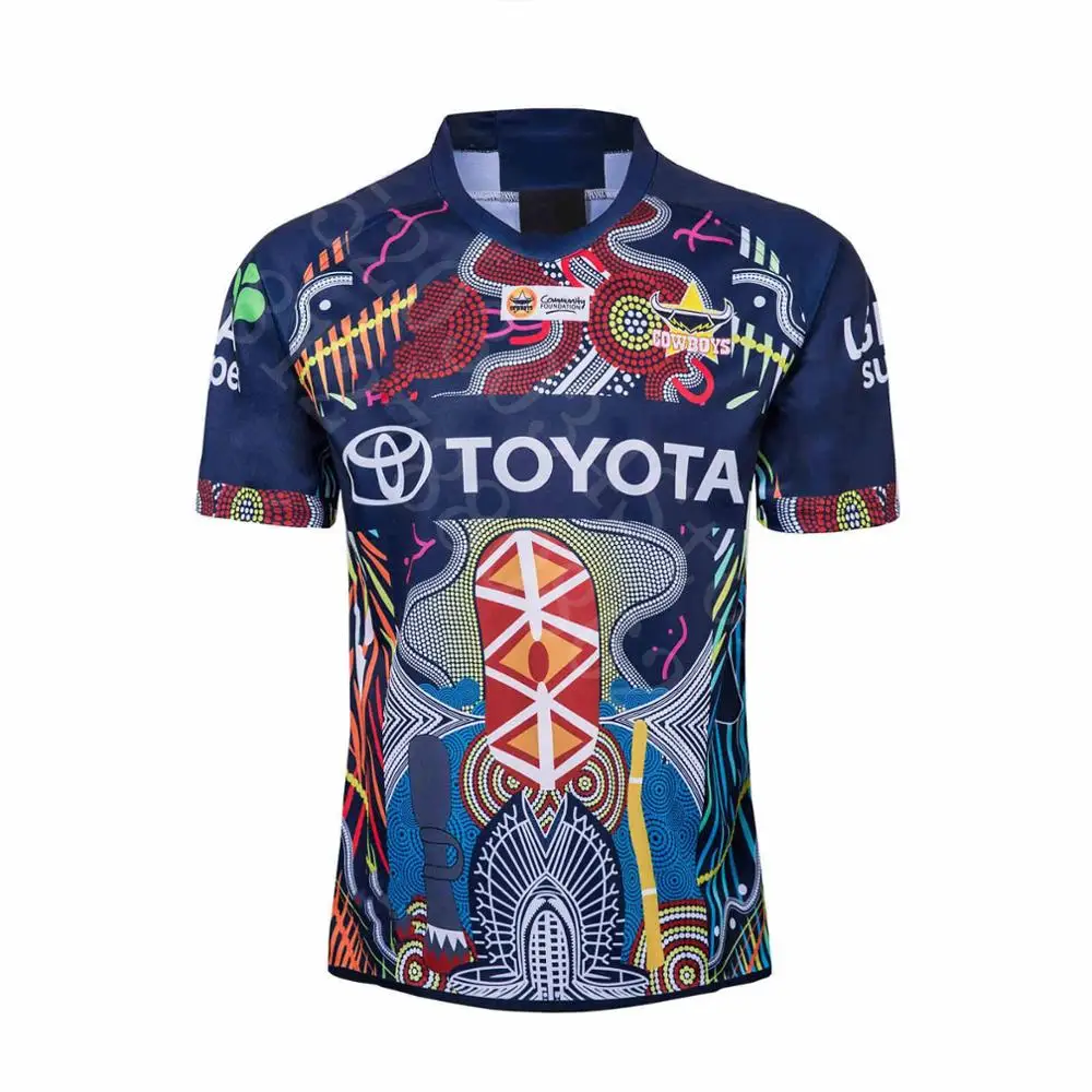 

2019/20 North Queensland Cowboys Replica Indigenous Jerse embroidered rugby size:S-3XL Free Shipping Order 10 pieces for 1 piece