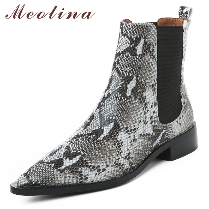 snake chelsea boots