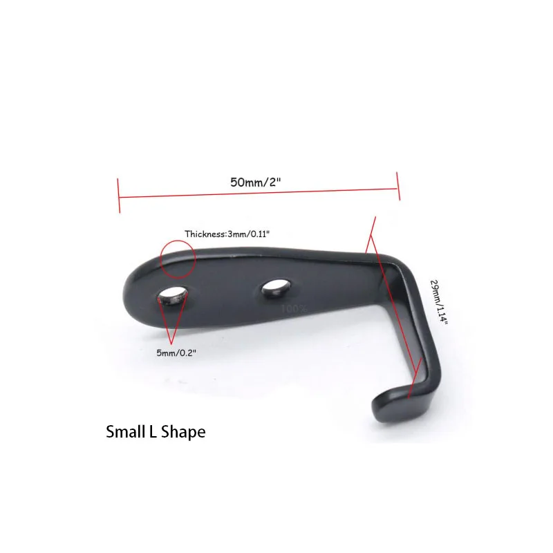 10 Pcs 3mm Thick Solid Simple Wall Mounted Stainless Steel Hook Used in Bathroom, Kitchen - Цвет: Small L Shape