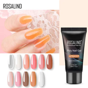 

ROSALIND Nail Art 30ML gel for nail extension White Bottle Top Coat UV LED Soak off Builder Poly Nail Gel Nail Polish Lacquer