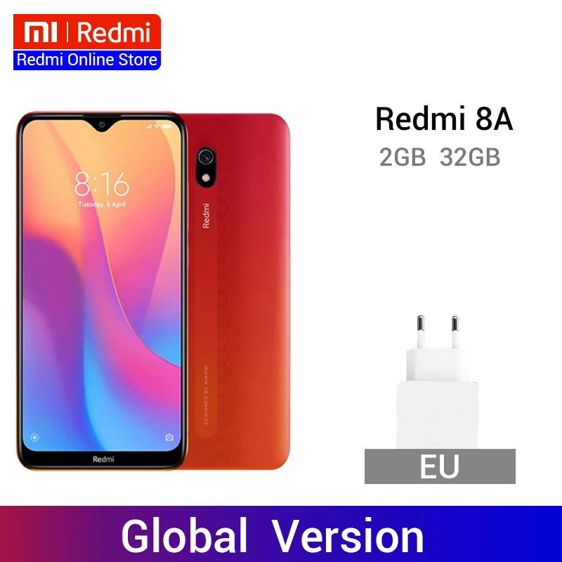 

Global Version Xiaomi Redmi 8A 8 A 2GB 32GB 6.22" Snapdargon 439 Octa core Mobile Phone 5000mAh 12MP Camera Smartphone