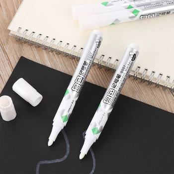 

1PC Quick-drying Permanent Marker White Bulk Oil-Ink Marker Pen 3mm Fine Tip Paint Board Pen Stationery Office Supplies