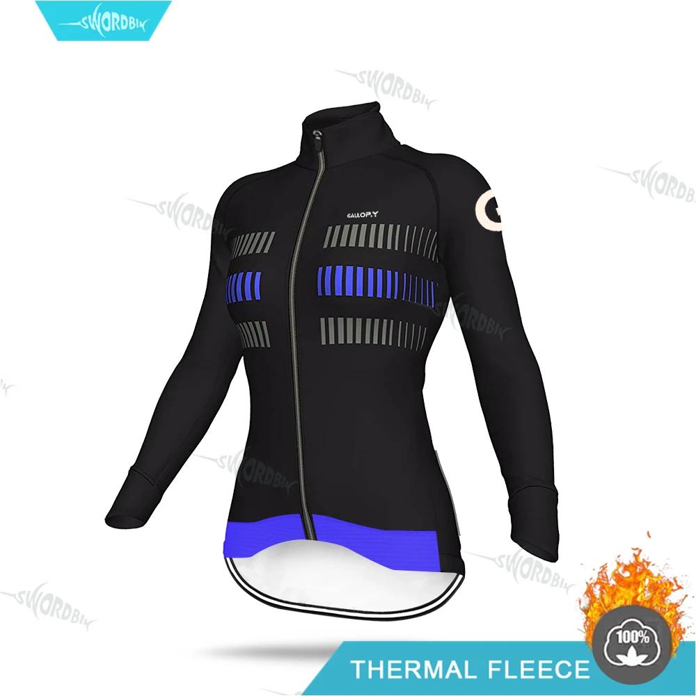 Cycling Jersey Женская велосипедная Джерси с длинным рукавом комплект Женская зимняя велосипедная одежда ALEing модная дорожная велосипедная теплая рубашка Pro зимняя термо флисовая - Цвет: Cycling Jersey
