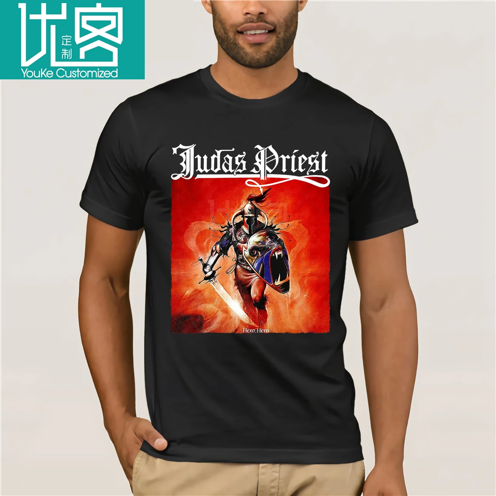 JUDAS PRIEST Hero hero ver. 1 футболка (черный) S-5XL Футболка с принтом мужская летняя коротким
