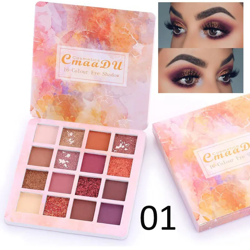 16 colors-1 14 цветов матовые тени для век макияж мягкие тени с металлическим блеском цвета металлик палитра теней для век Голый блеск телесный макияж - Цвет: 16 colors-1