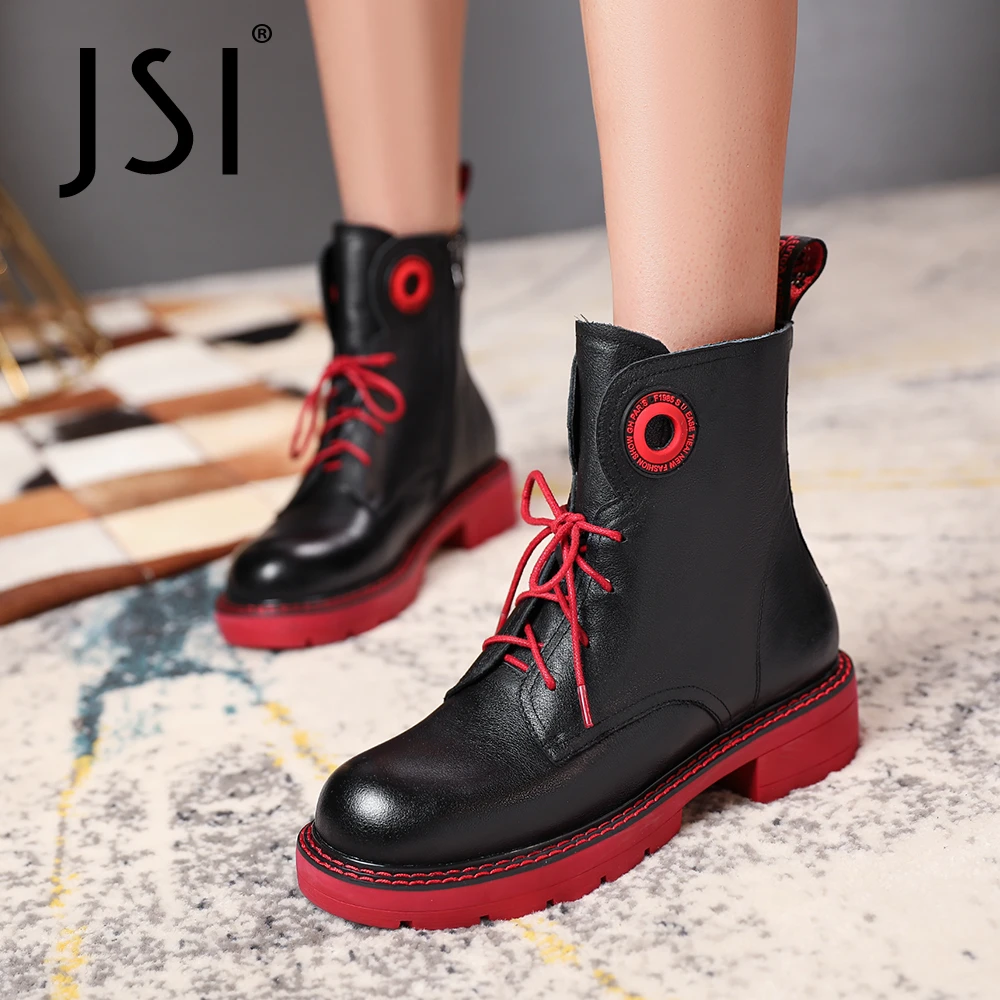 red bottom lace boots