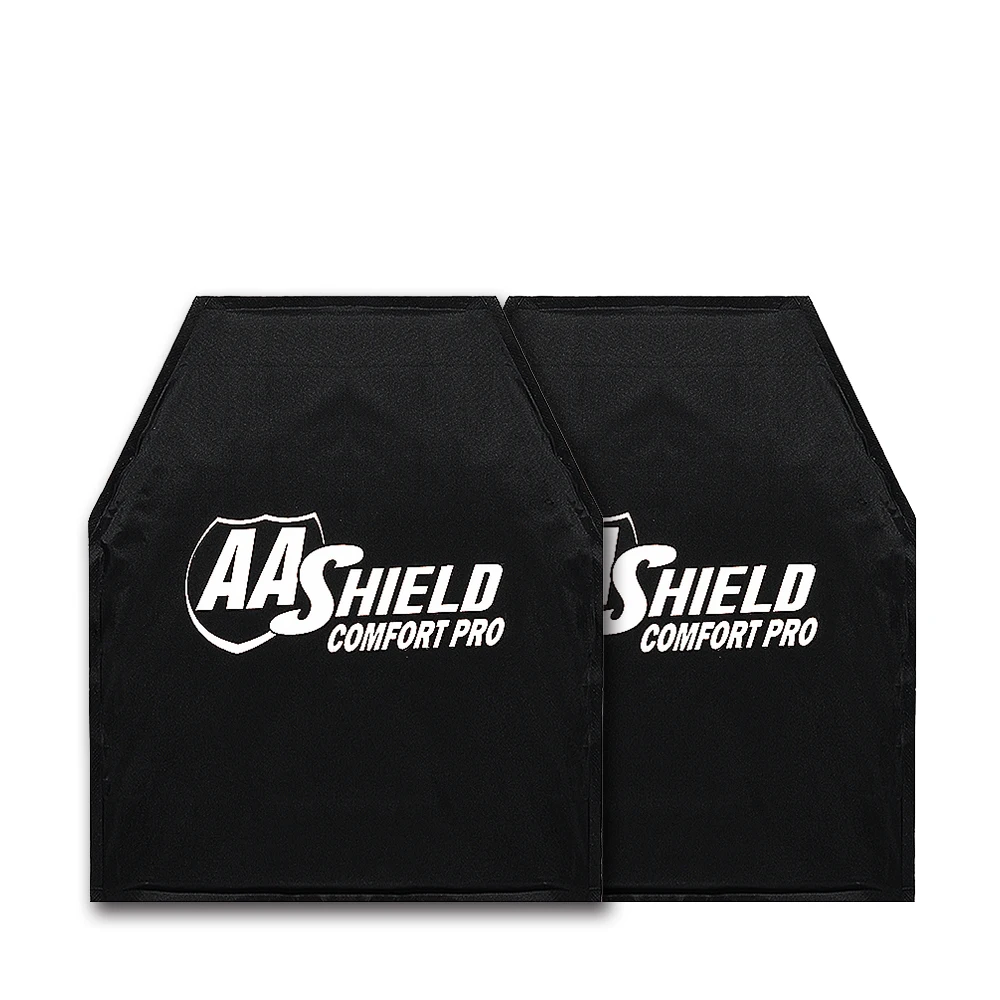 AA Shield Comfort-Pro Series Bulletproof Soft Body Armor Plate Self Defense Ballistic Level NIJ HG2/IIIA 10x12 Shooter Cut Pair |
