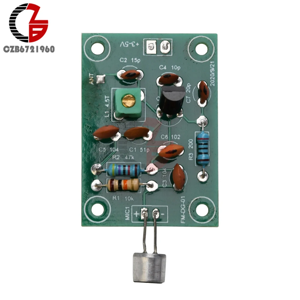 2Pcs FM Transmitter Module DC 3V 5V Mini Wireless Microphone Radio PCB Board 91 103MHz 3 20M Adjustable Frequency Regulator|Соединители| |