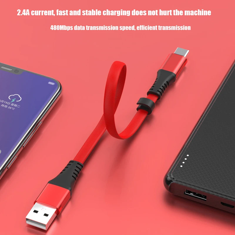 Кабель портативного зарядного устройства Micro USB кабель для быстрой зарядки Кабель портативного зарядного устройства короткий кабель для iPhone Xiaomi huawei samsung