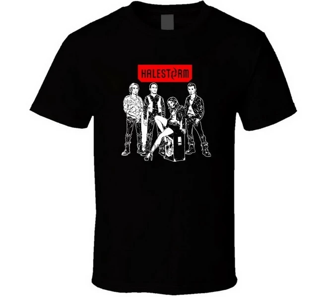 Мужская футболка с логотипом рок-группы Halestorm черная белая бесплатная доставка